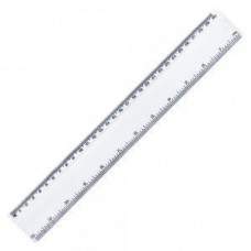 Lineāls 30cm,  caurspīdīgs