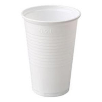 Glāzes 200ml baltas 100gab. (0.28kg.) PP