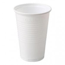 Glāzes 200ml baltas 100gab. (0.28kg.) PP